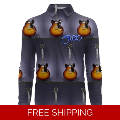 Le Studio ES335 Custom 3D Long-Sleeved Polo Shirt